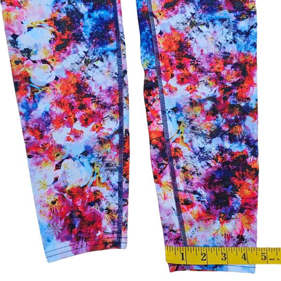 Floral Athletic Legging Athleta Hypersonic Sonar Tight Size M Stretch Athleisure - Picture 4 of 10
